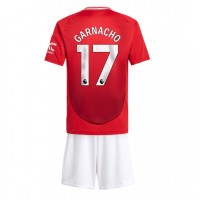 Fotbalové Dres Manchester United Alejandro Garnacho #17 Dětské Domácí 2024-25 Krátký Rukáv (+ trenýrky)